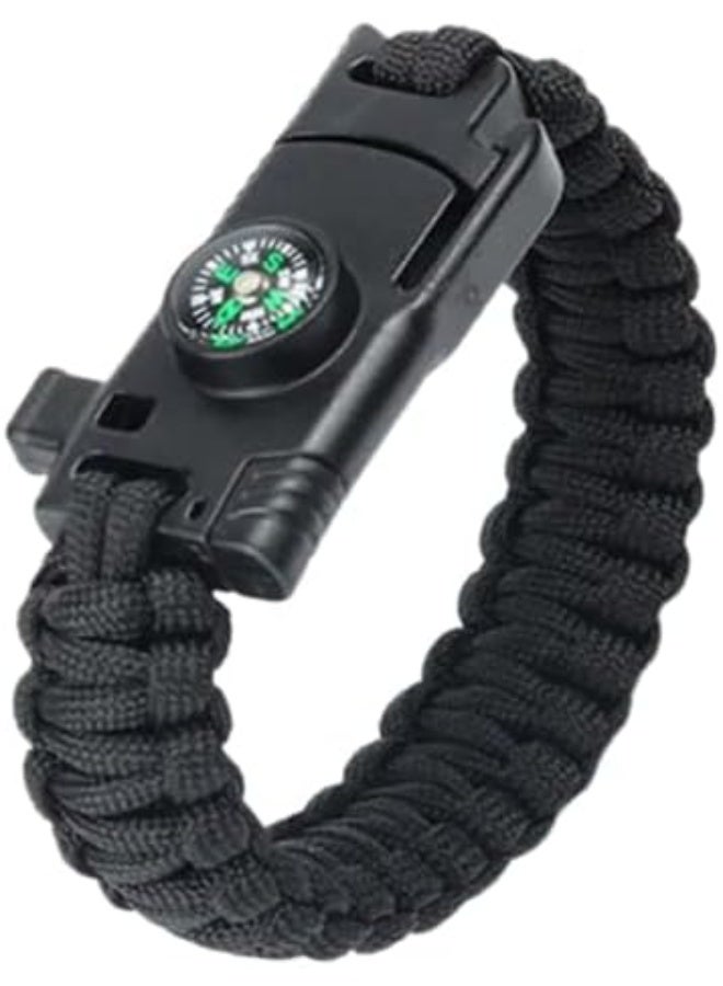 5-in-1 Professional Multi-Purpose Survival Bracelet with Flint Compass and Firestone, Loud Whistle - Image 1